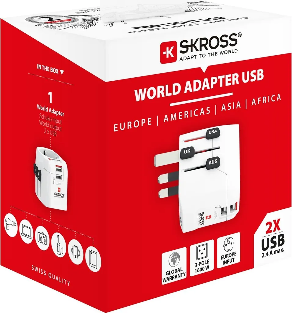 Travel Plug Pro Light USB compact : Double chargeur 2xA haute sécurité