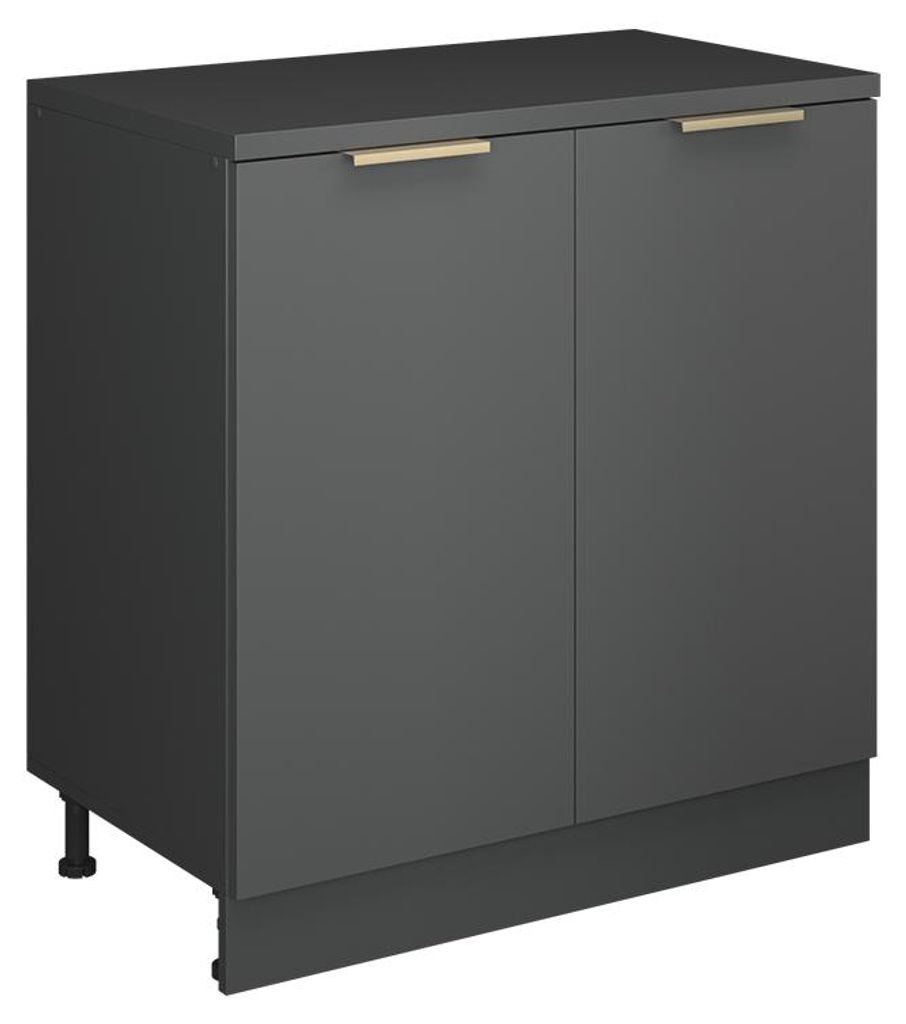 Kommode unter Schräge Vicco Rion Anthrazit-Gold 80 x 81.6 cm ohne Schräge mit 2 Türen, Model 60840