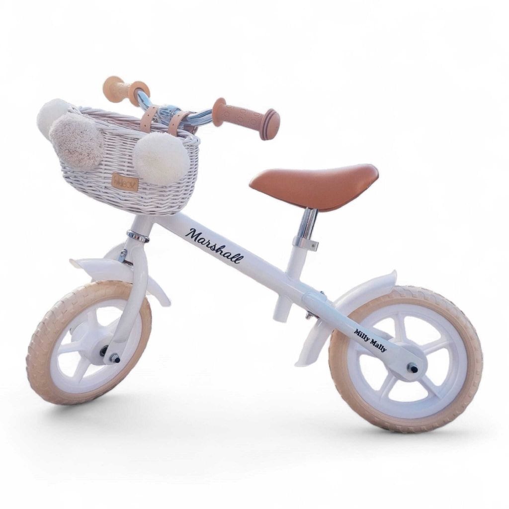 WikliBOX - Cestino in vimini per balance bike bianco con Immagine del prodotto 