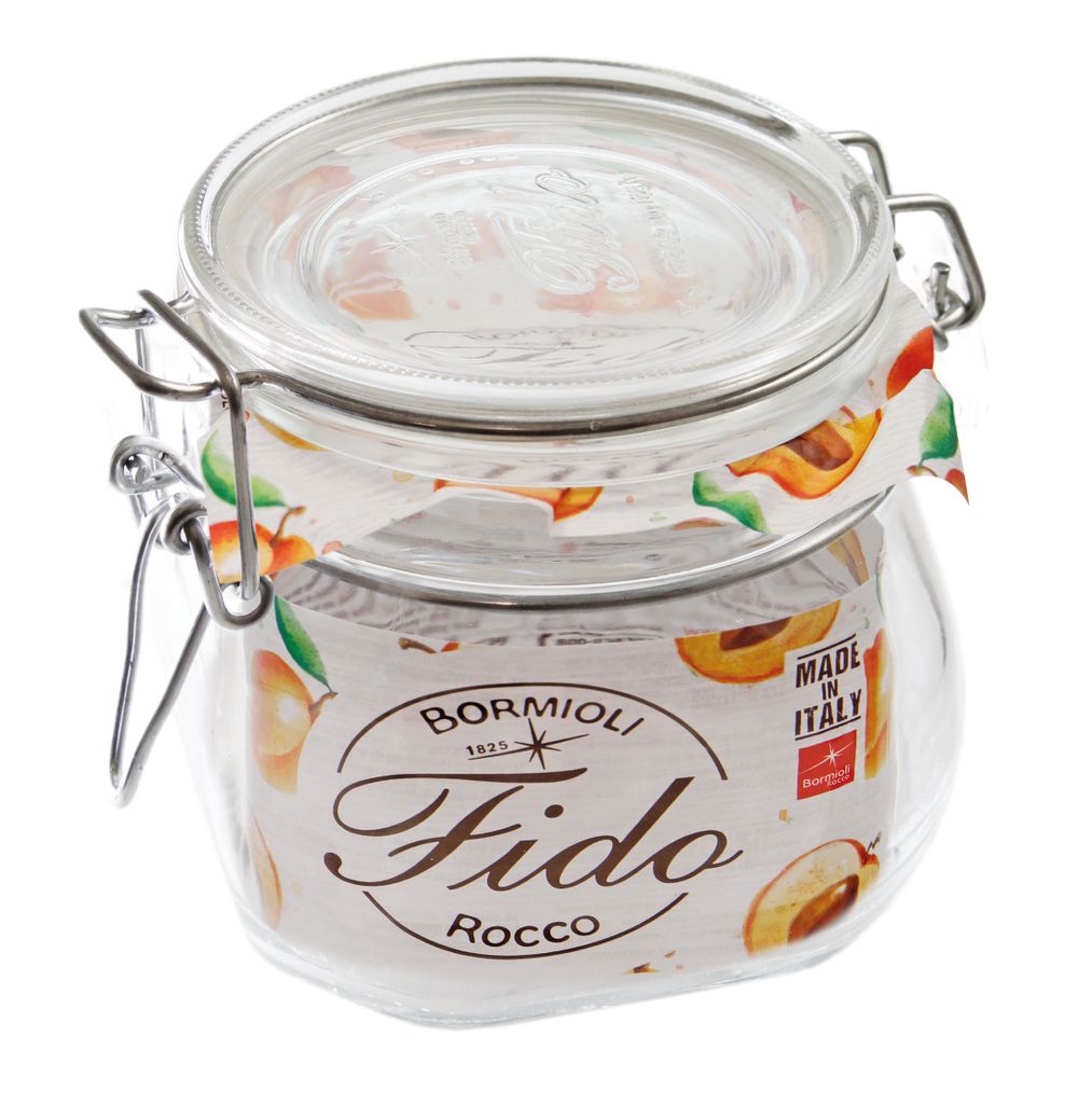 Bormioli Rocco Drahtbügelgläser Fido 560ml, 6 Gläser + Gummis Einmachgläser 4309