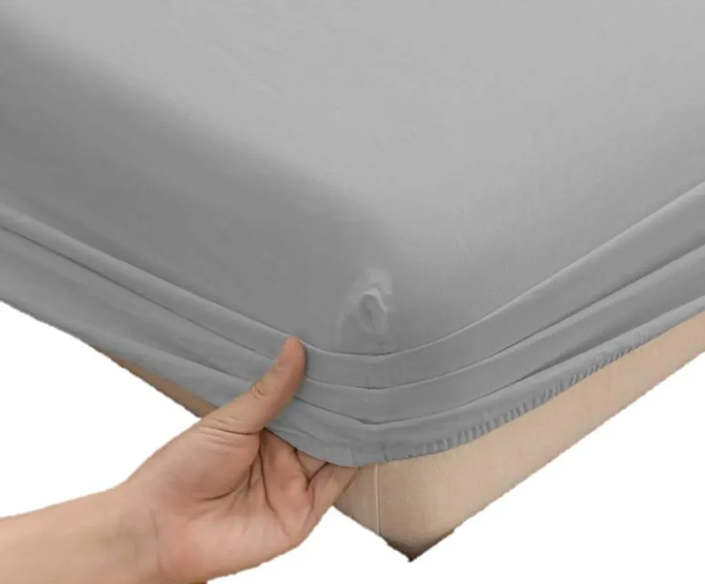 Lenzuolo Matrimoniale Jersey 220x200 Grigio Chiaro Morbida Maglina