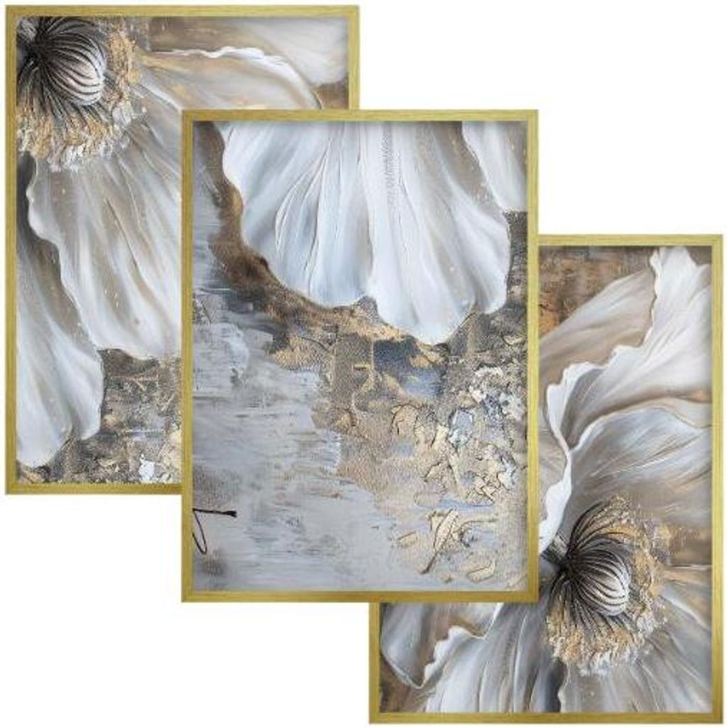 Poster Bilder mit Gold für die Wand Wanddekoration Glamour Blumen