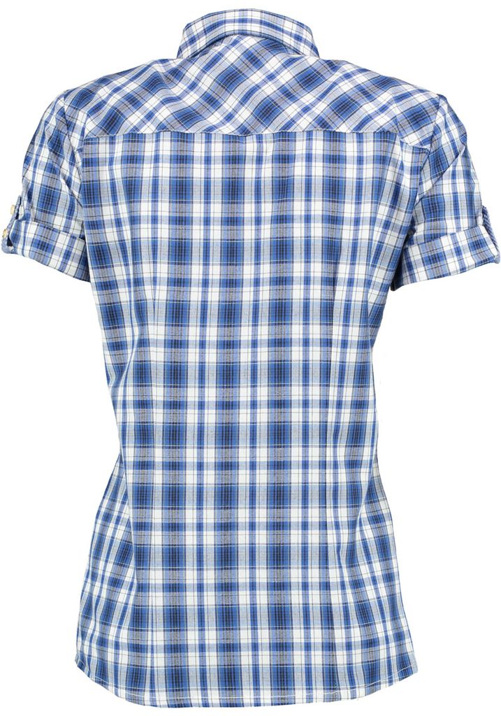 Trachtenbluse Kurzarm Mit Edelweiß-Stickerei - Tailliert Für Oktoberfest