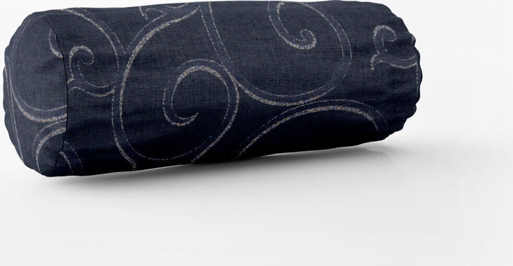SCHÖNER LEBEN. Kissenhülle Ornamente Schnörkel Polyester dunkelblau silb Größe 15x40cm (ØxB) Nackenrolle 15x40cm (ØxB) Nackenrolle Größe
