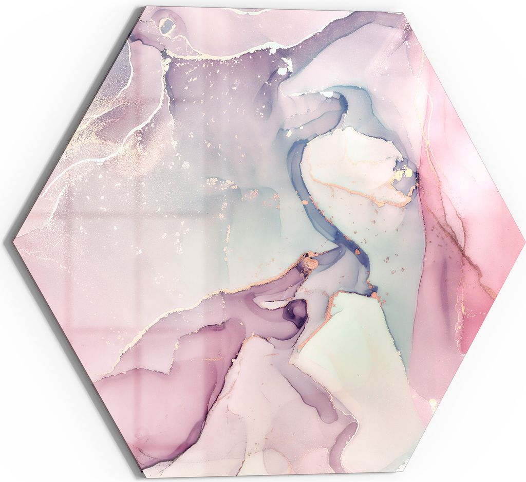 DEQORI Glasbild Echtglas 55x48 cm 'Elegante Farbströme' Produktbild 