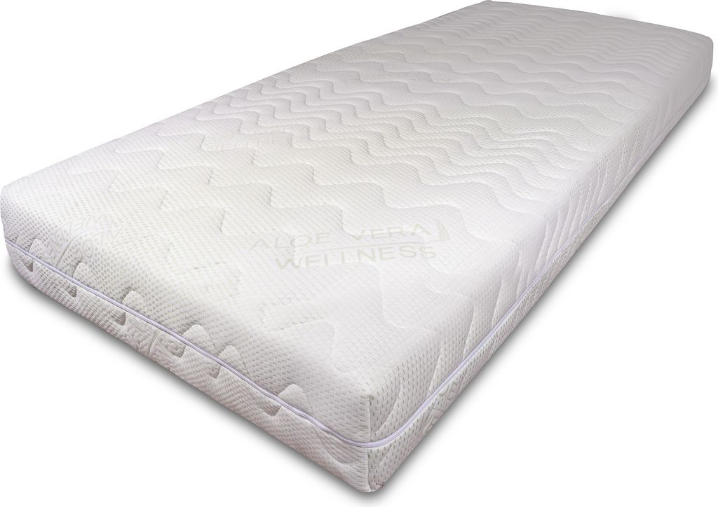 A white mattress is shown on a white background.