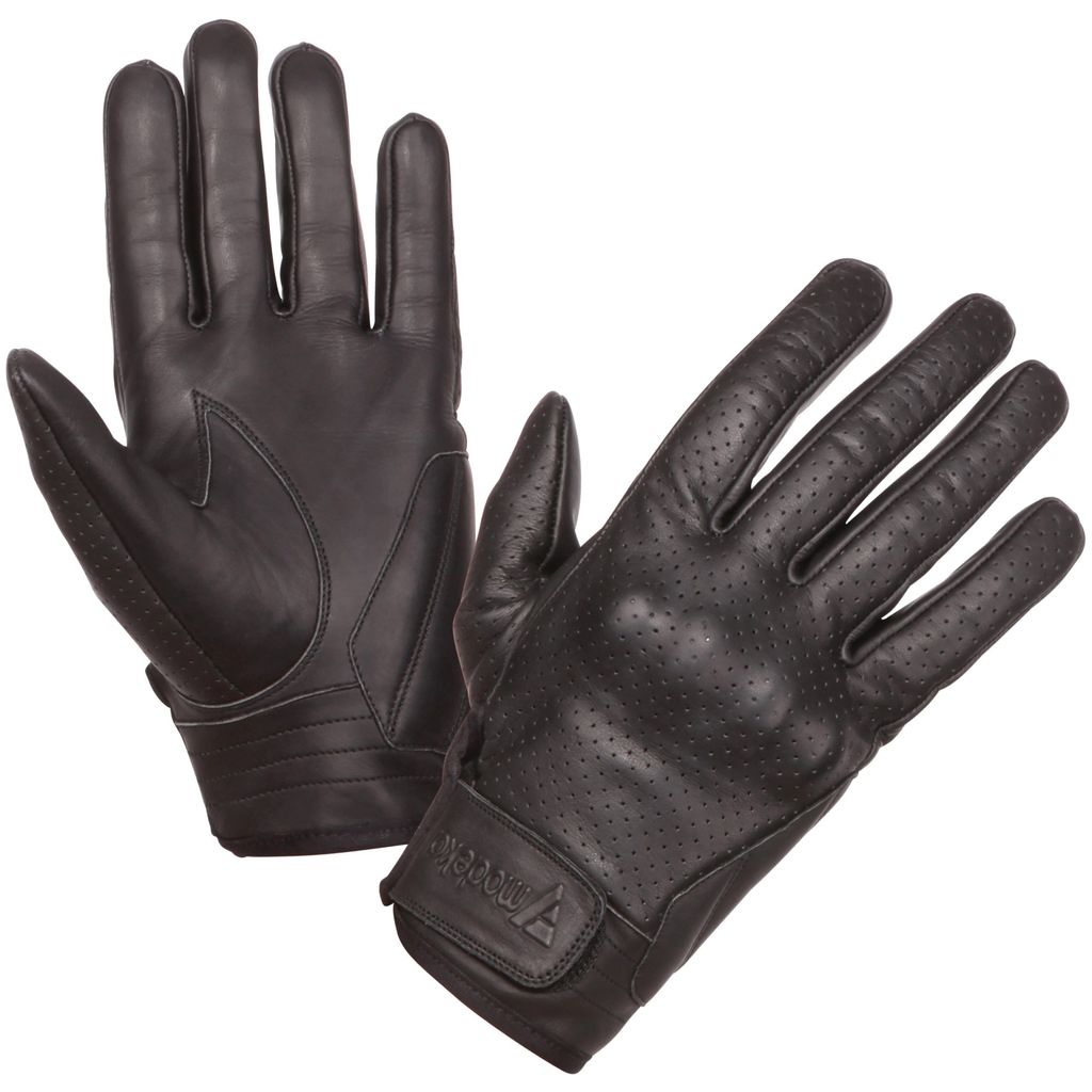 Modeka Hot Classic perforierte Motorrad Handschuhe, schwarz, 6