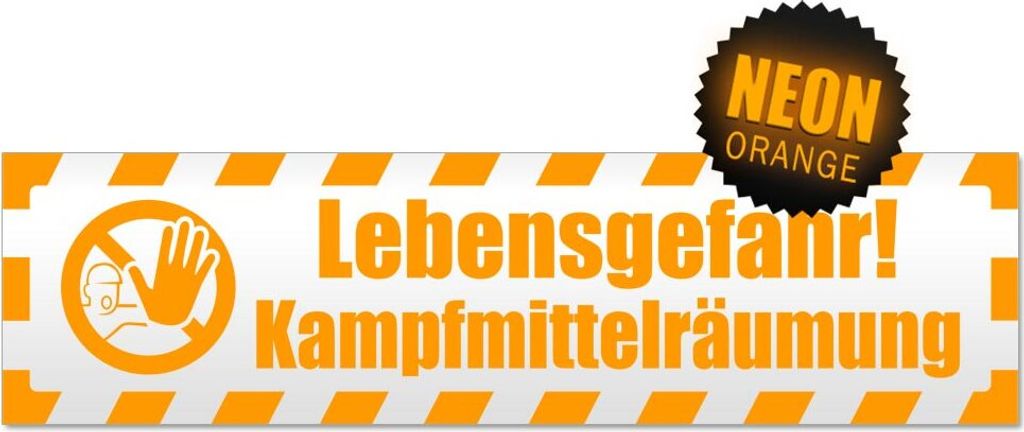 Lebensgefahr! Kampfmittel gestreift Magnetschild Schild magnetisch