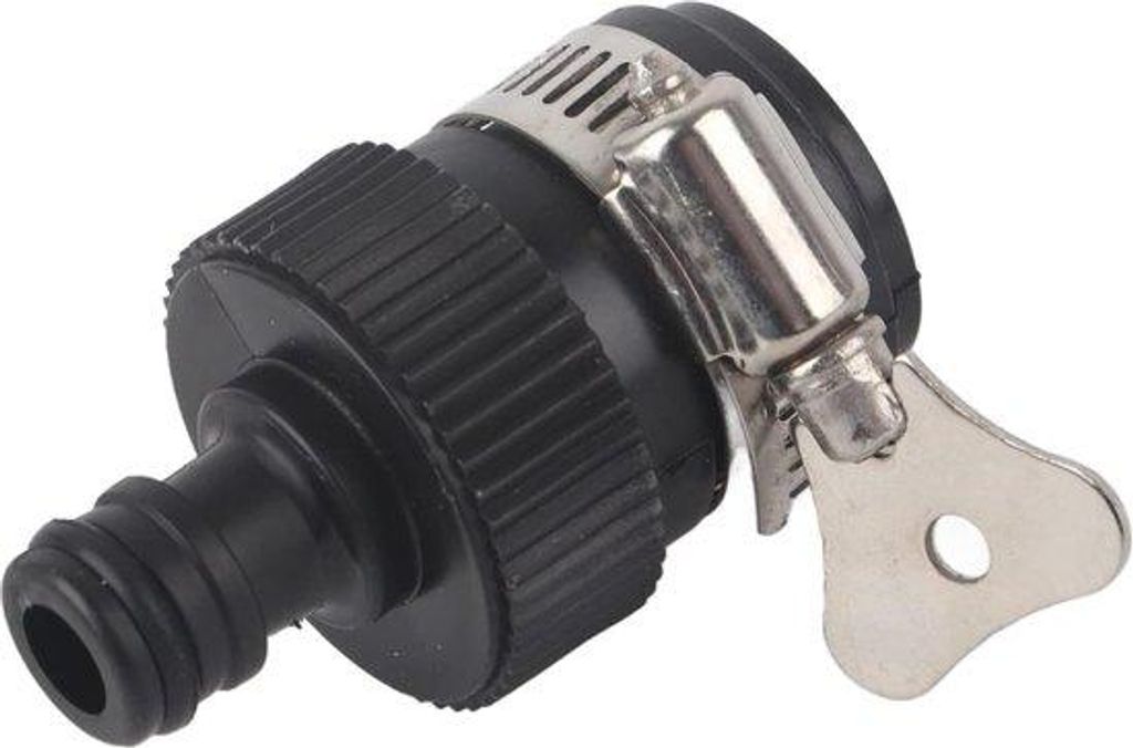 Waterdief Universal-Schlauchanschluss für Autowäsche und Gartenschlauch – Schnellkupplung – Zapfenadapter – Durchmesser unter 20 mm (schwar...