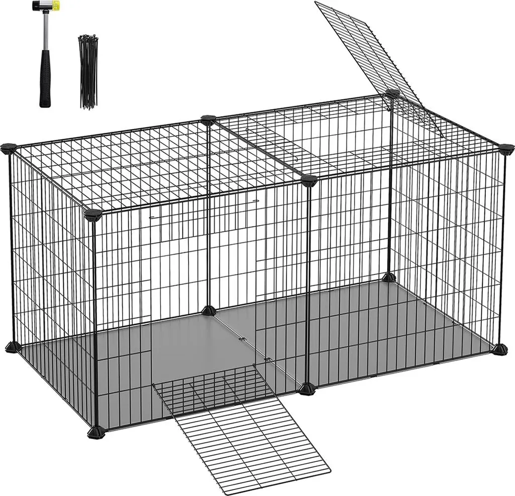 Grande cage à rongeurs et lapins 102 cm avec double accès XL confort