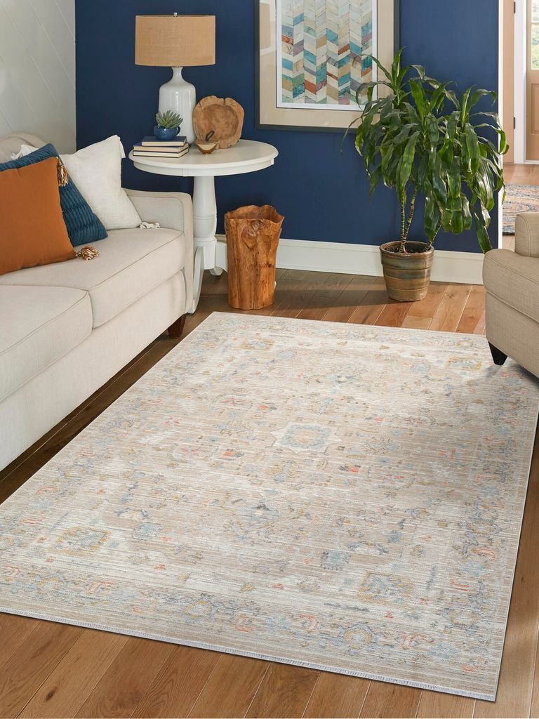 Conceptum Hypnose, Rustik 2222 - Beige, Teppich (200 x 290), Beige, 51 % BAUMWOLLE / 37 % POLYPROPYLEN / 12 % POLYESTER, 200 x 290 cm