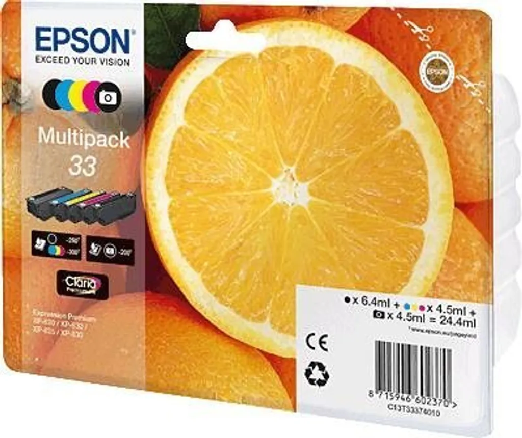 Epson 33 Multipack - confezione da 5 - nero, giallo, ciano, magenta, nero fotografico - originale - confezione blister - cartucce d'inchiostro