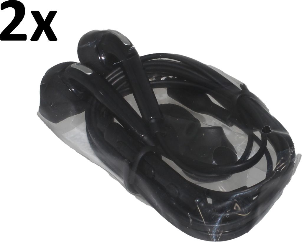 2x Kopfhörer für Original Samsung Galaxy Xcover 4 SM-G390 schwarz In-Ear earphone Headset Ohrhörer 3,5mm Stereo Sound 900 + Hakai Pad