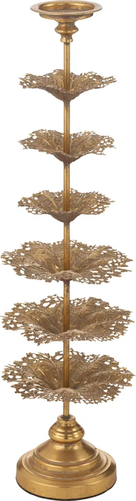 Bougeoir Arbre en Métal Or J-Line Large - Idéal pour Table de Fêtes