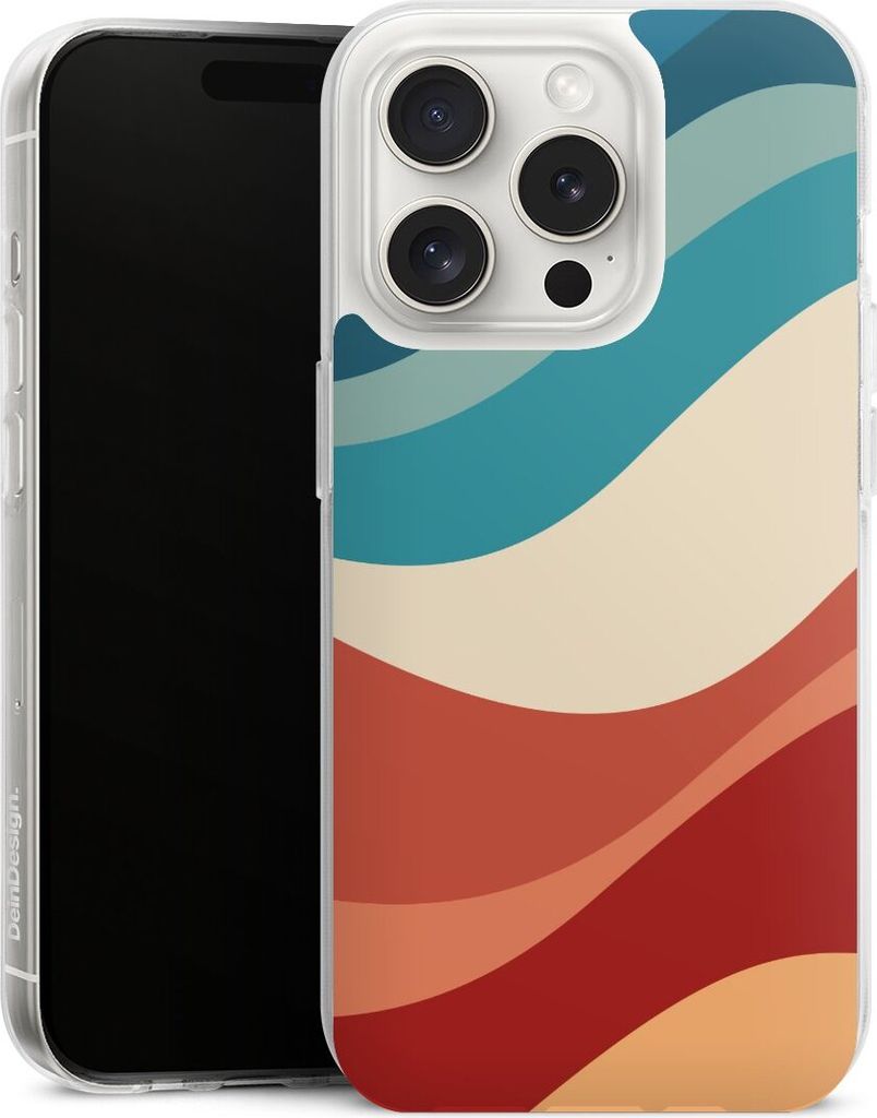 DeinDesign Handyhülle für Apple iPhone 15 Pro Silikon Hülle Case Smartphone Schutzhülle Farbe Farbverlauf Welle