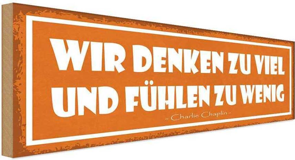 vianmo Holzschild 10x27 cm wir denken zu viel fühlen wenig Spruch Zitat