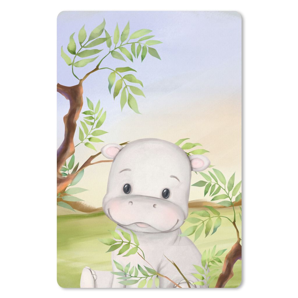 MuchoWow Mauspad Mousepad Nilpferd - Tiere - Natur 40x60 cm - Mousepads - Maus Mat - Pad - Mausunterlage - Schreibtisch Accesoire