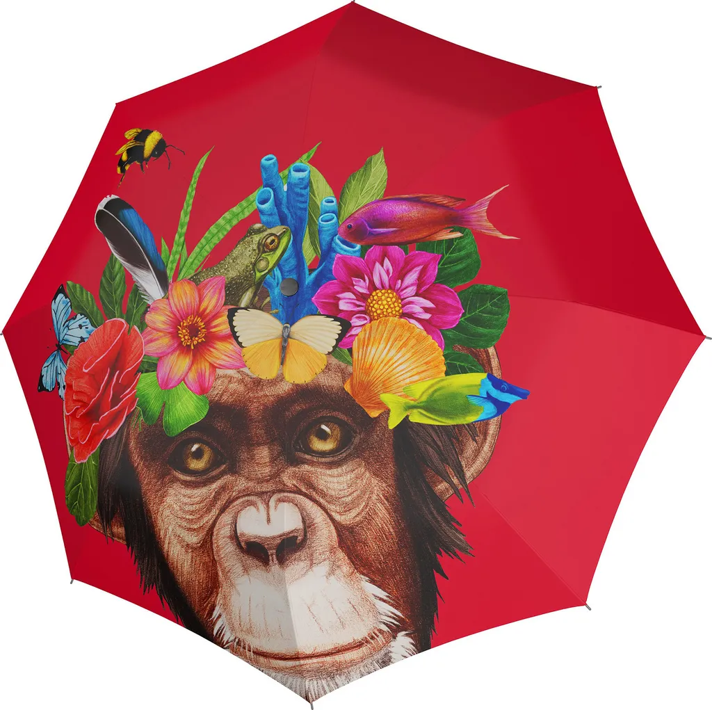 Parapluie de Poche Doppler Anti-Vent Robuste et Compact Flower Monkey