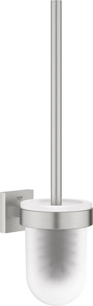 Grohe QuickFix Start Cube toiletborstel met wandhouder supersteel
