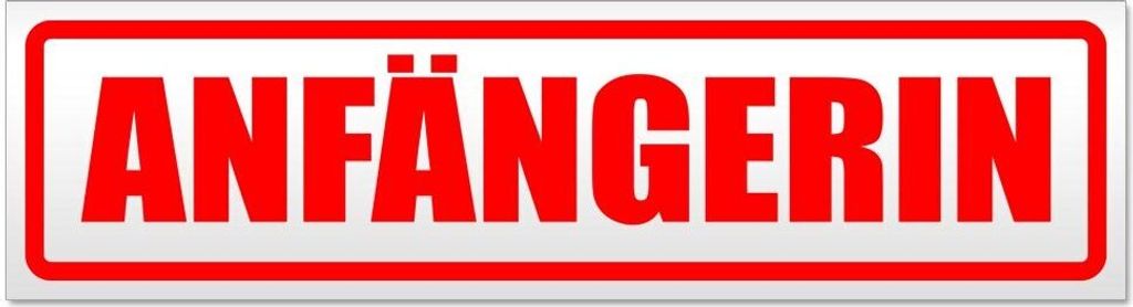 Kiwistar Anfängerin Magnetschild Schild magnetisch - 45cm Rot - Magnetfolie für Auto PKW Kfz