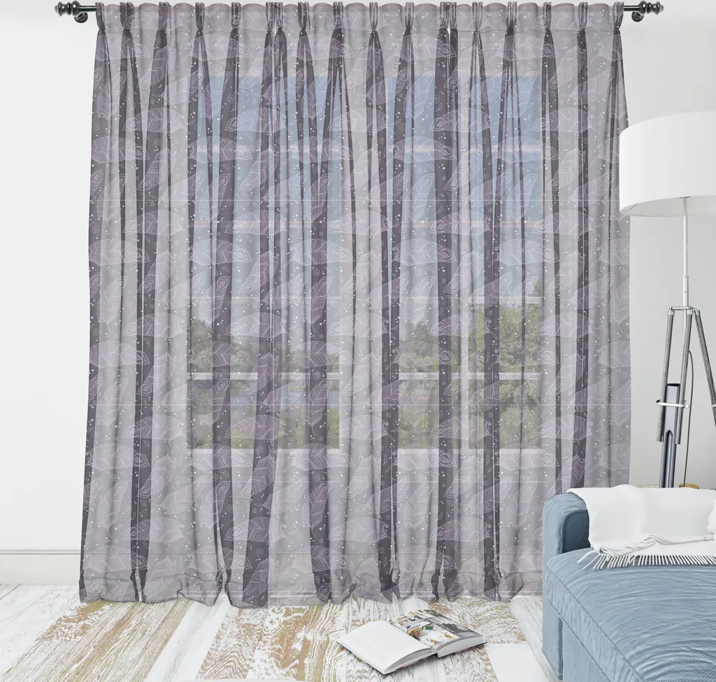 ABAKUHAUS Arazzo a molle, Motivo etnico ripetitivo Zentangle Romantico motivo paisley nei toni del viola, Arazzo in raso setoso per soggiorno e camera da letto, 240 cm x 274 cm, Melanzana chiaro Lilla