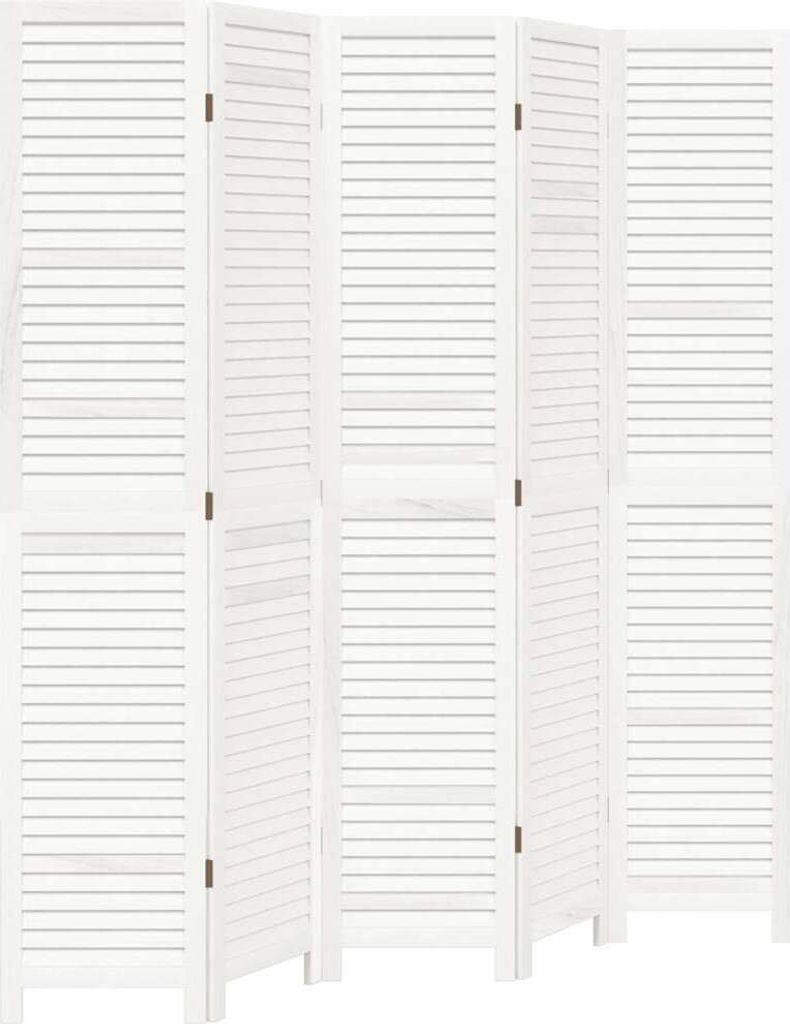 vidaXL Séparation de pièce 5 pièces blanc bois massif Image du produit 