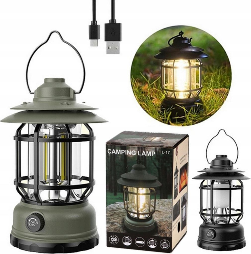 LED Campinglampe mit USB, Dimmbare Campinglaterne mit 18650 Produktbild 