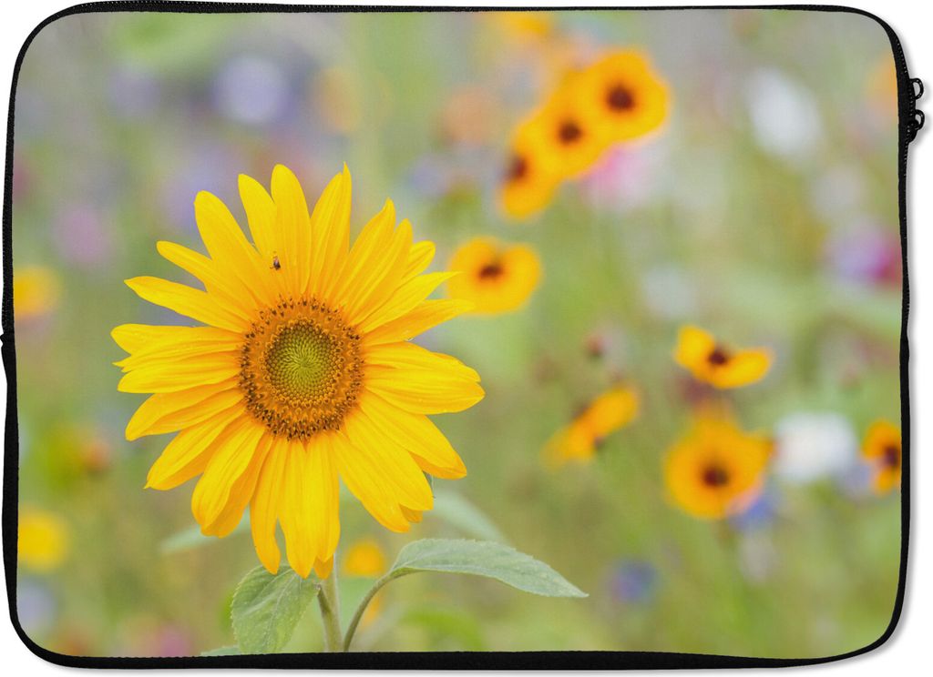 MuchoWow Laptop Hülle 13 Zoll Blumen - Sonnenblume - Gelb Laptoptasche - Laptophülle - Sleeve - Rundumschutz