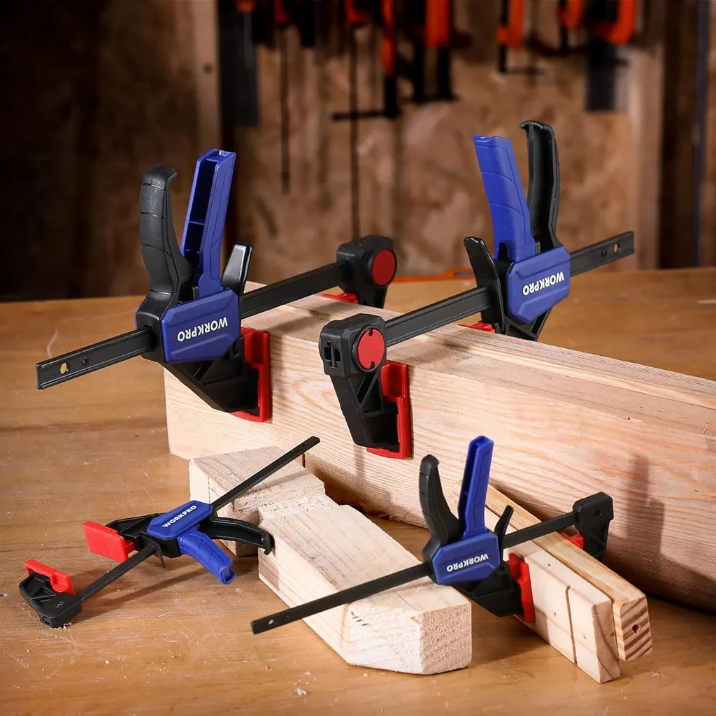 Serre-Joint à Vis et Serrage Rapide WORKPRO Pack de 4 Pièces Multitaille - 7