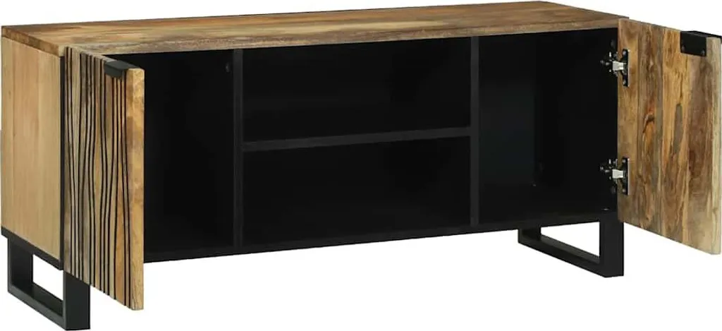 mobile TV vidaXL marrone 105 x 33 x 46 cm in legno massiccio di mango