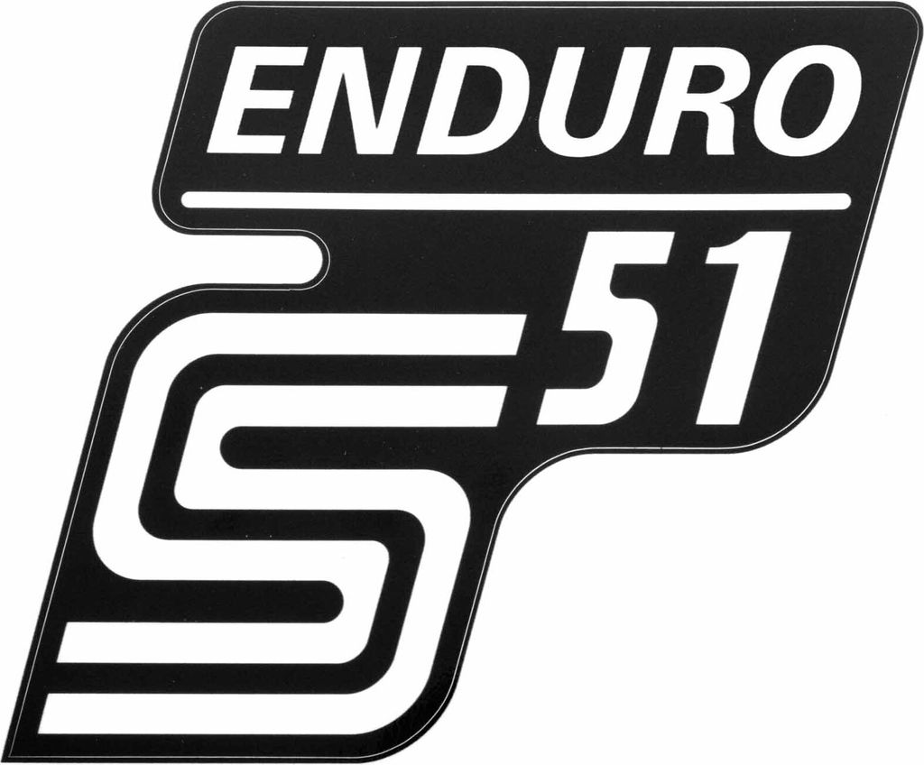 Klebefolie Seitendeckel "S51 ENDURO" - Weiß