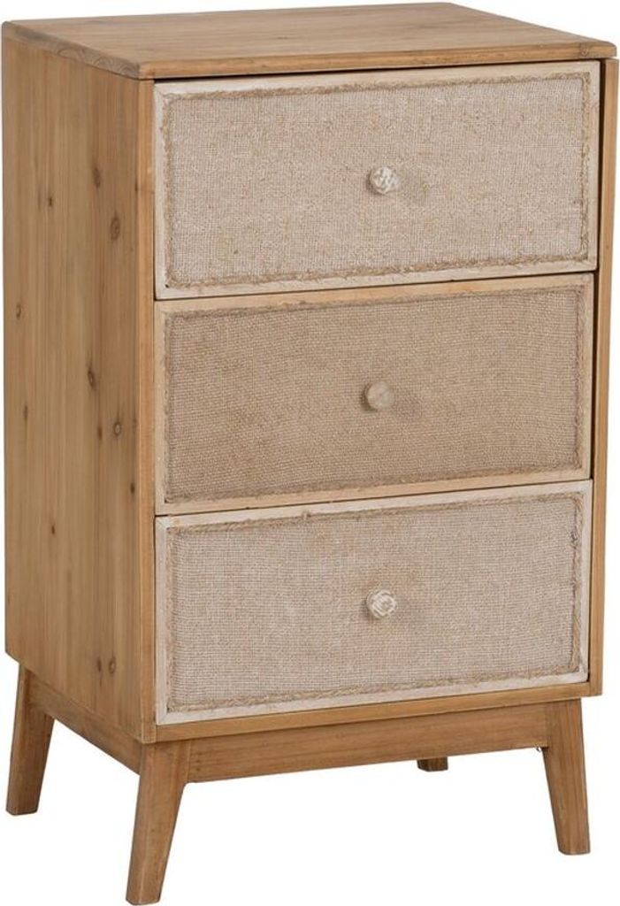 Nachttisch GEREL natürlich Tannenholz Holz MDF Naturfaser 46 x 37 x 76 cm