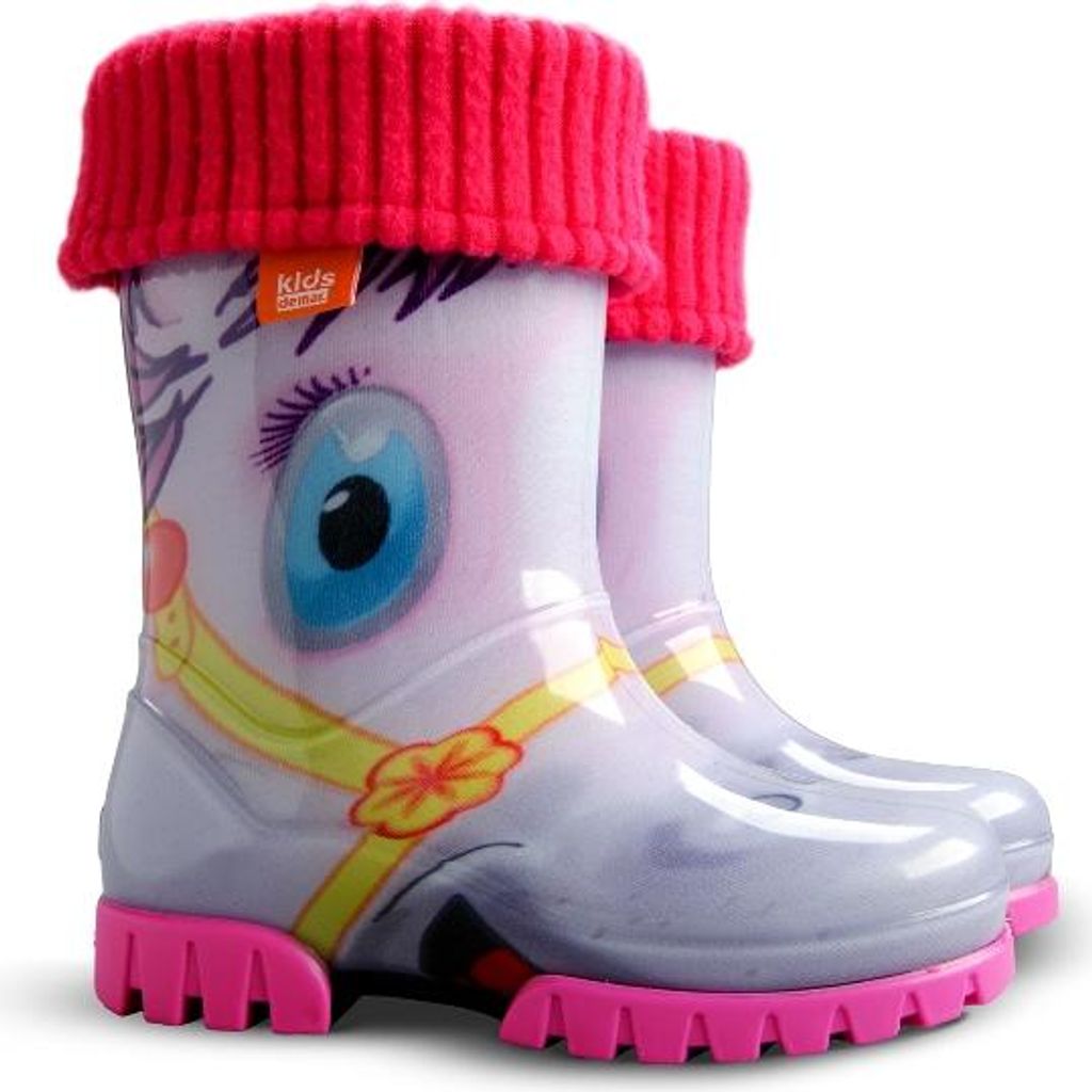 DEMAR Kinder TWISTER LUX Jungen Mädchen Thermostiefel Gummistiefel gefüttert Größe: 32/33, Herstellerfarbe: Pony