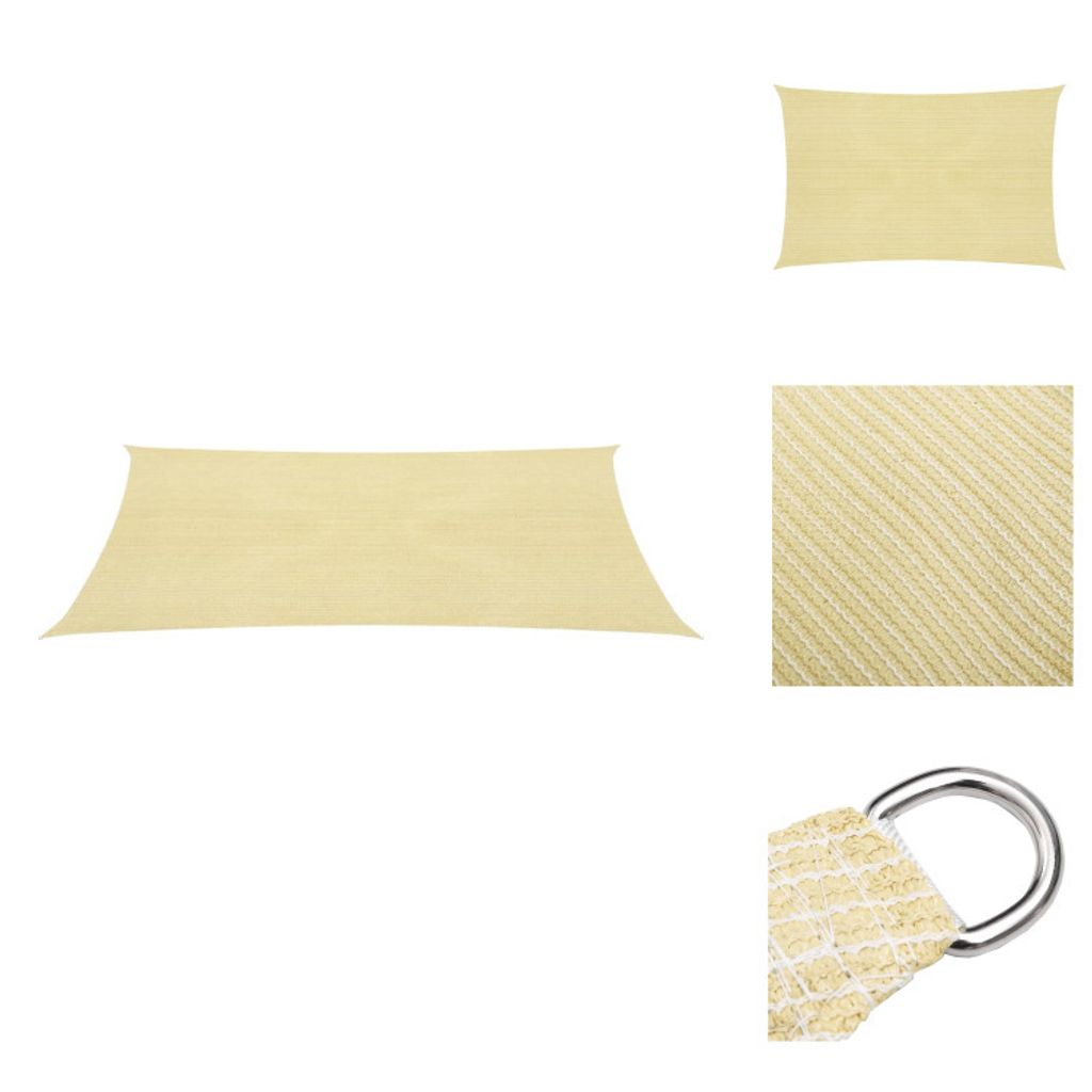 vidaXL Sonnensegel HDPE Rechteckig 2x4 m Beige - Sonnenschirme & Sonnenschutze
