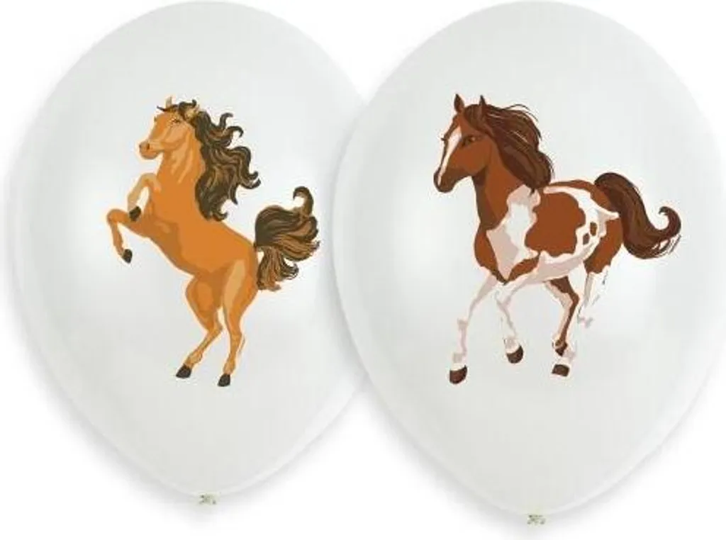 Ballons de baudruche thème cheval en latex lot de 6 pour fête d'enfant