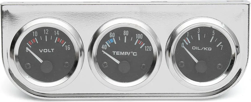 Sistema Monitoraggio 3-in-1 52mm Cromo: Volt, Olio, Temperatura