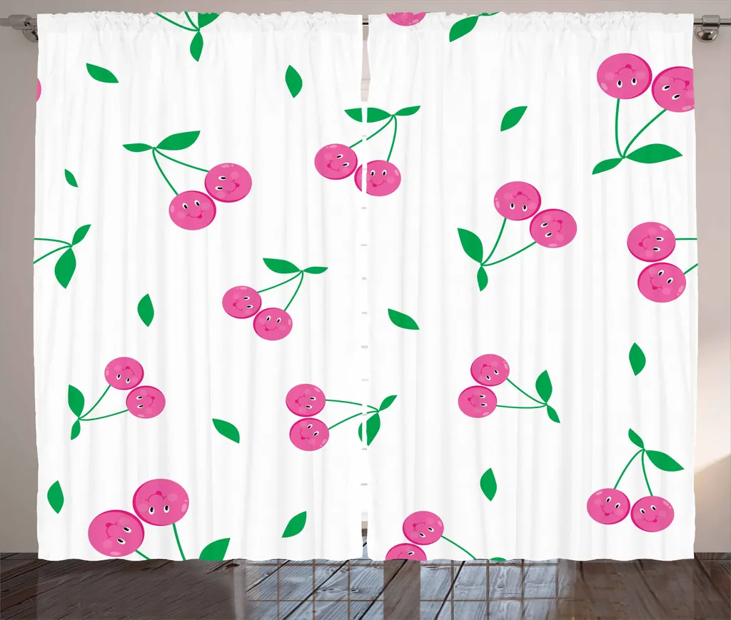 Offerta Tenda ABAKUHAUS 280x175 Rosa Verde - Ciliegie Design Rustico