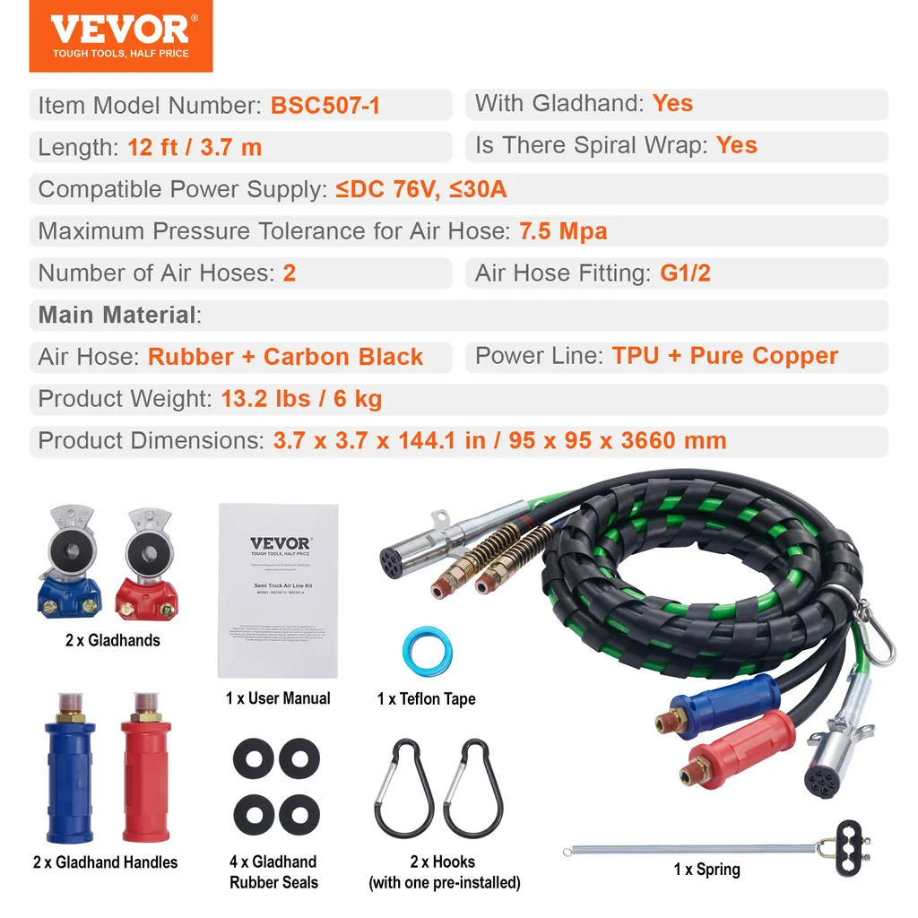 Kit Complet de Branchement Remorque 3 en 1 pour Freinage et Électricité - 7