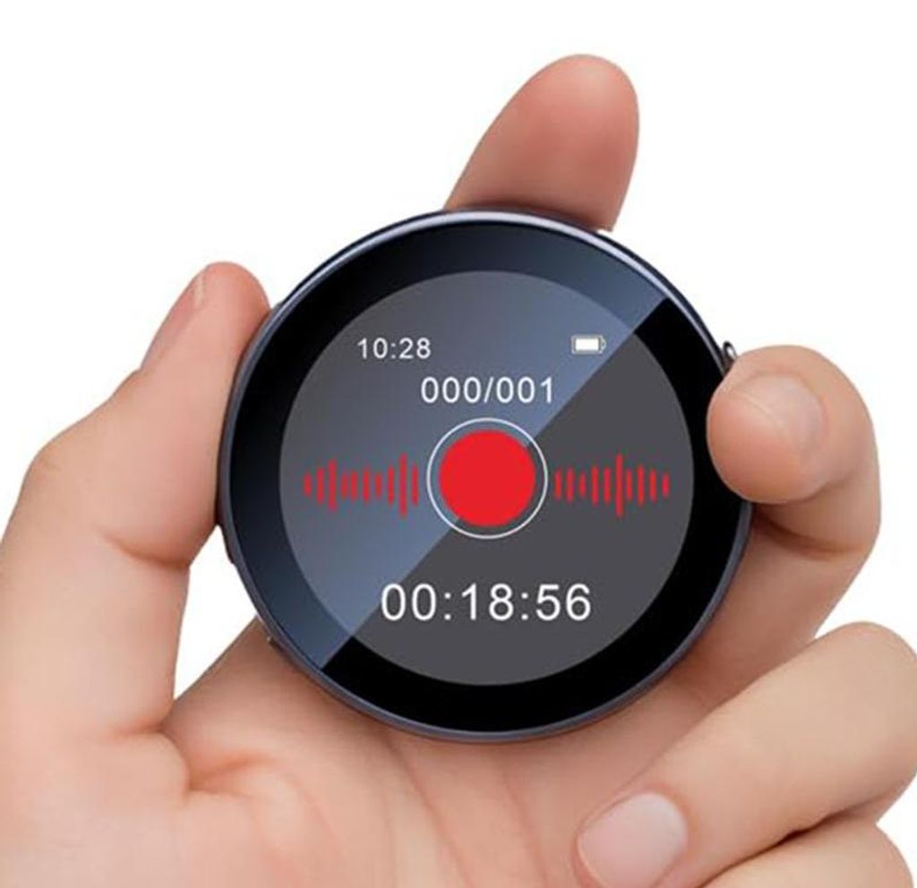 Digitales Diktiergerät 128GB mit MP3-Funktion, KI-Rauschunterdrückung und Sprachsteuerung für Aufnahmen