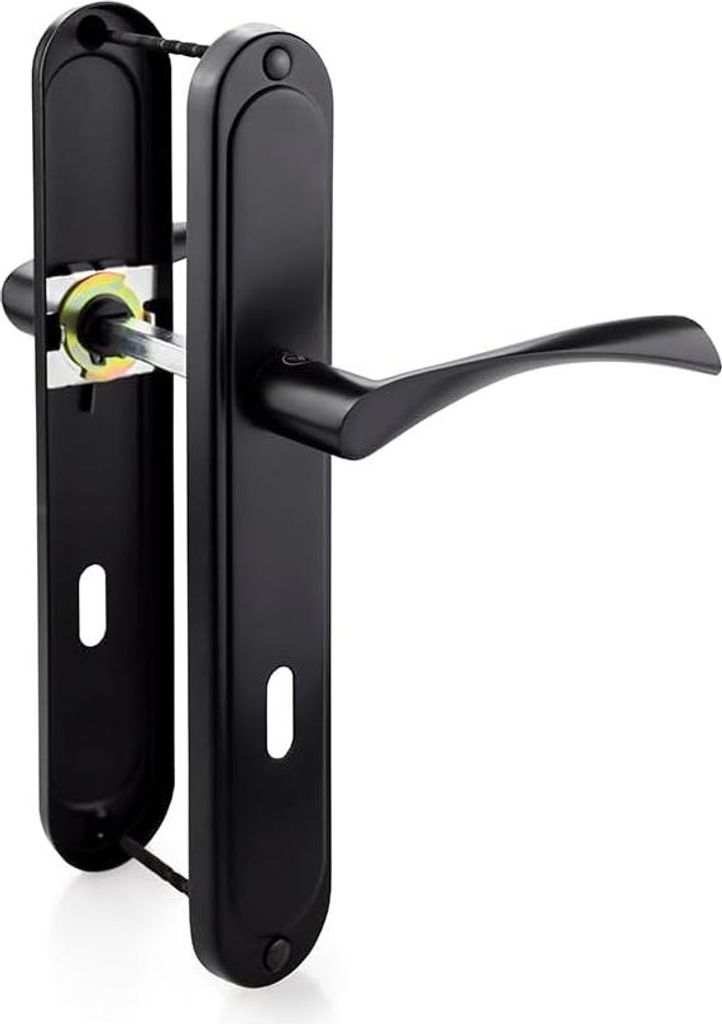 Schwarzes Türgriffset - L-Form - für Zimmertüren - 2 Stück