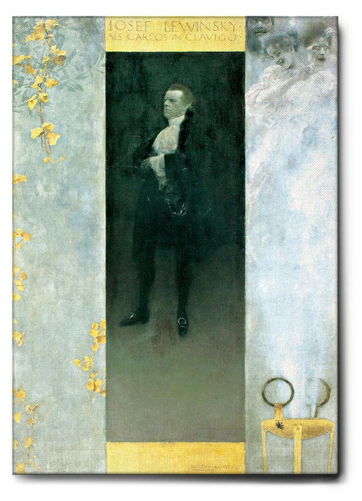 Giallobus - Porträt des Schauspielers Josef Lewinsky - Gustav Klimt - 50L x 70W cm - Bild - Leinwand mit Standardrahmen