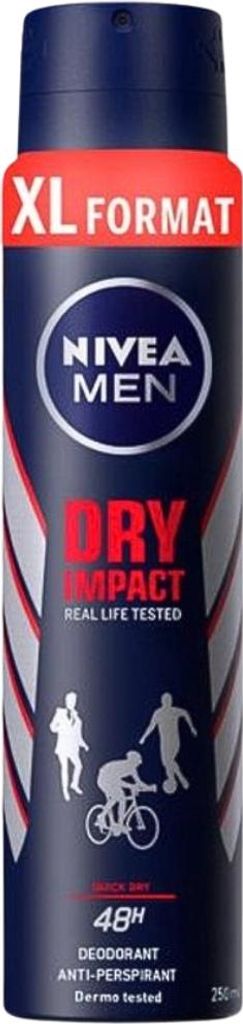 Nivea - Deodorant Spray - Men - Dry Impact - 48 Stunden Wirksamkeit - 250 ml - 1 Stück