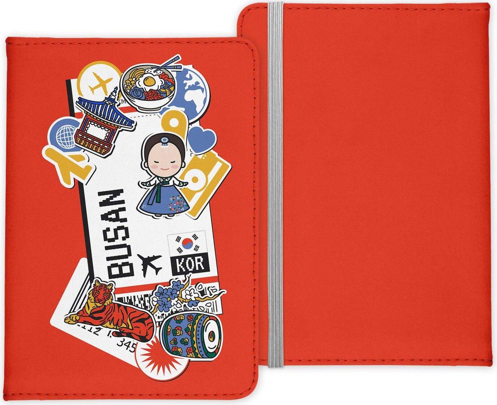 22Feels Busan Souvenir Reisepasshülle Organizer Reisen Gadgets Südkorea Asien Urlaub Kunst-Leder Etui Cover Frauen Männer Kinder
