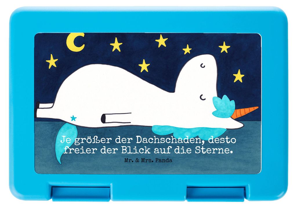 Mr. & Mrs. Panda Bento Box Einhorn Sternenhimmel Design - Weiß - Geschenk, Bentobox, Verrückt, Snackbox, Lunchbox, Einhörner, Sterne, Brotbehäl...