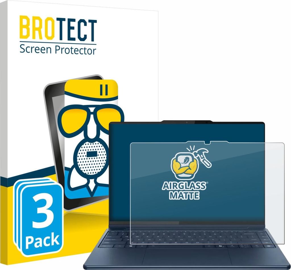3x BROTECT Entspiegelungs Schutzglas für Lenovo Yoga Pro 9i Gen 10 Aura Edition 16" Touch Schutzfolie Panzer Folie Glas Display Schutz matt