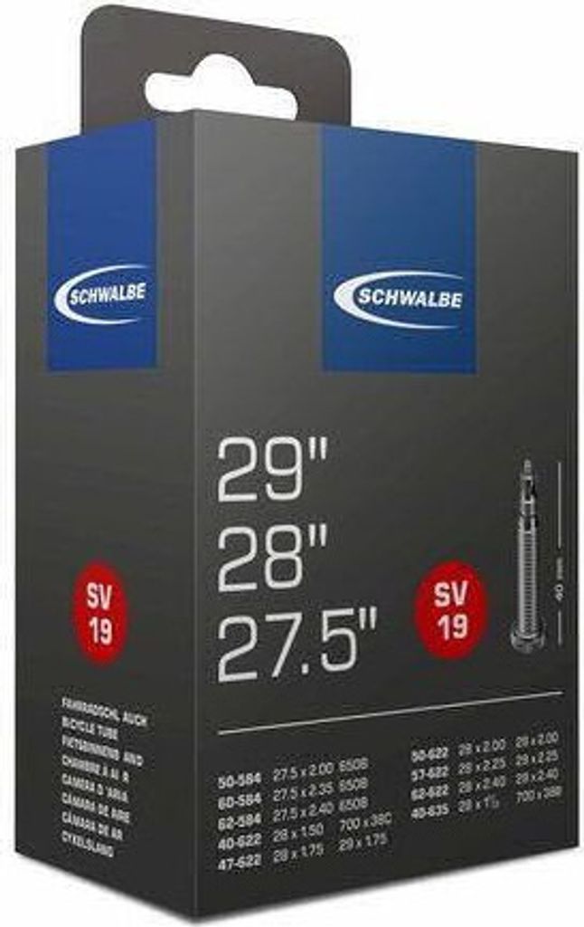 Schwalbe Schlauch SV 19 27.5/28/29x1.50-2.4"40/62-584/635 Produktbild 