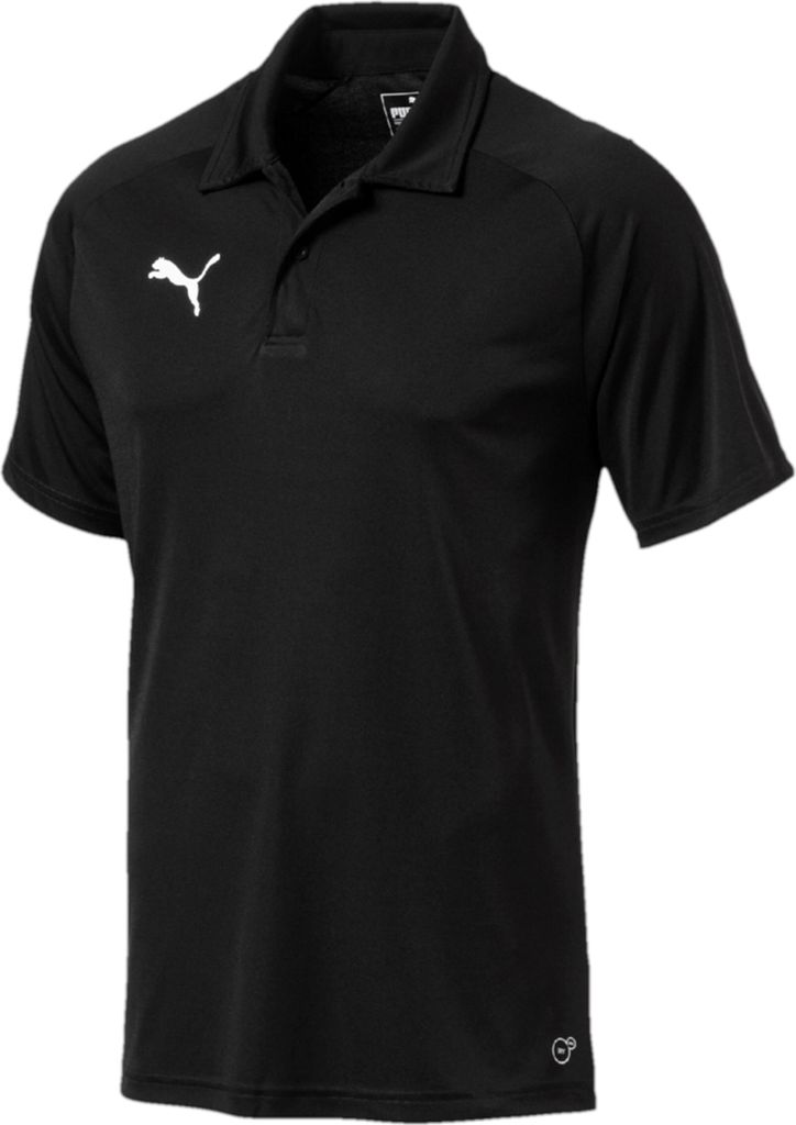 Puma Fußball Liga Sideline Polo-Shirt Fußballshirt Herren schwarz Gr S
