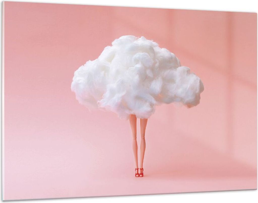 Bilder auf glas - Einteilig - Wolke Beine Surrealismus - 120x80cm - Glasbilder - Wandbilder - Bilder - zum Aufhängen bereit - Wanddekoration aus G...