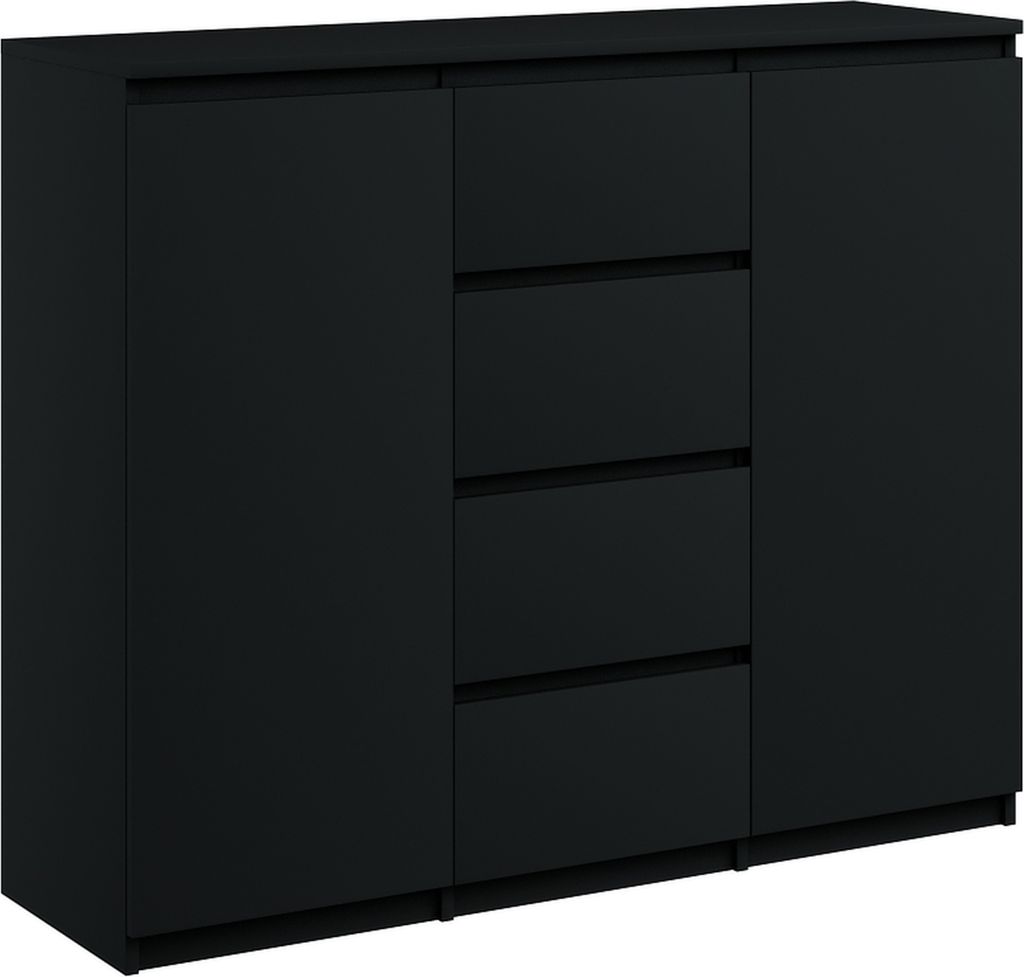 Kommode mit 4 Schubladen 2 Schränke 120cm Klamotenschrank Produktbild 