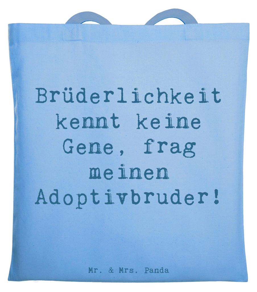 Mr. & Mrs. Panda Tote Bag Spruch Adoptivbruder Liebe - Sky Blue - Geschenk, Shopping Tasche, Adoption, Familie, Familienverbindung, Verbundenheit, ...